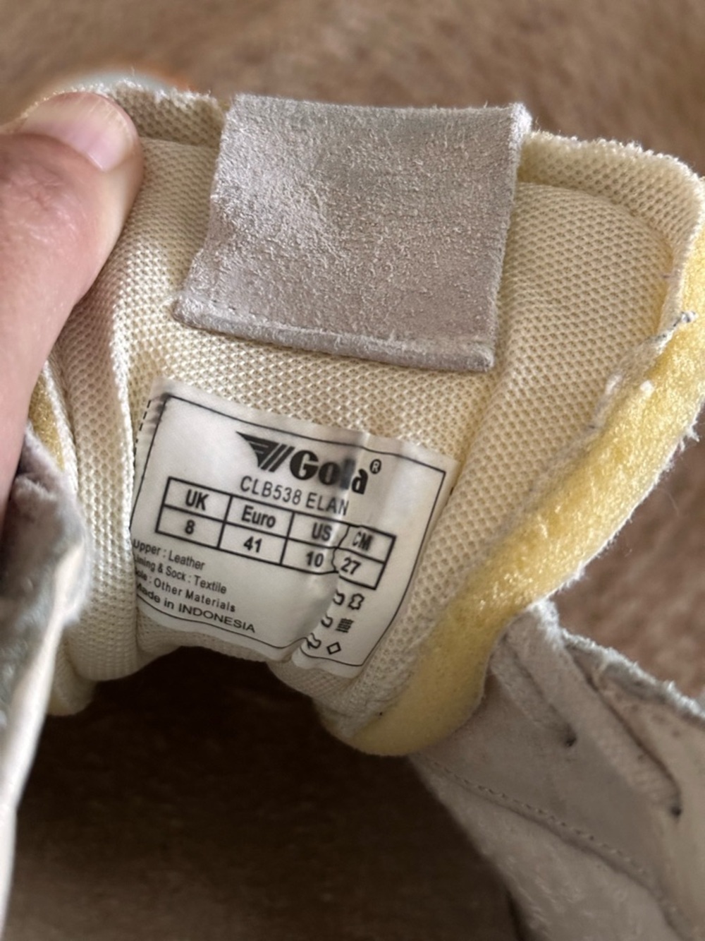 Gola Women's Suede Sneakers in Light Gray with Black Stripes and Pink Heel Tab - Picture 7 of 7